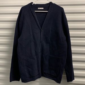 ZARA Cardigan Men’s Size XL Navy Blue Cotton Knit Button Front‎ Sweater